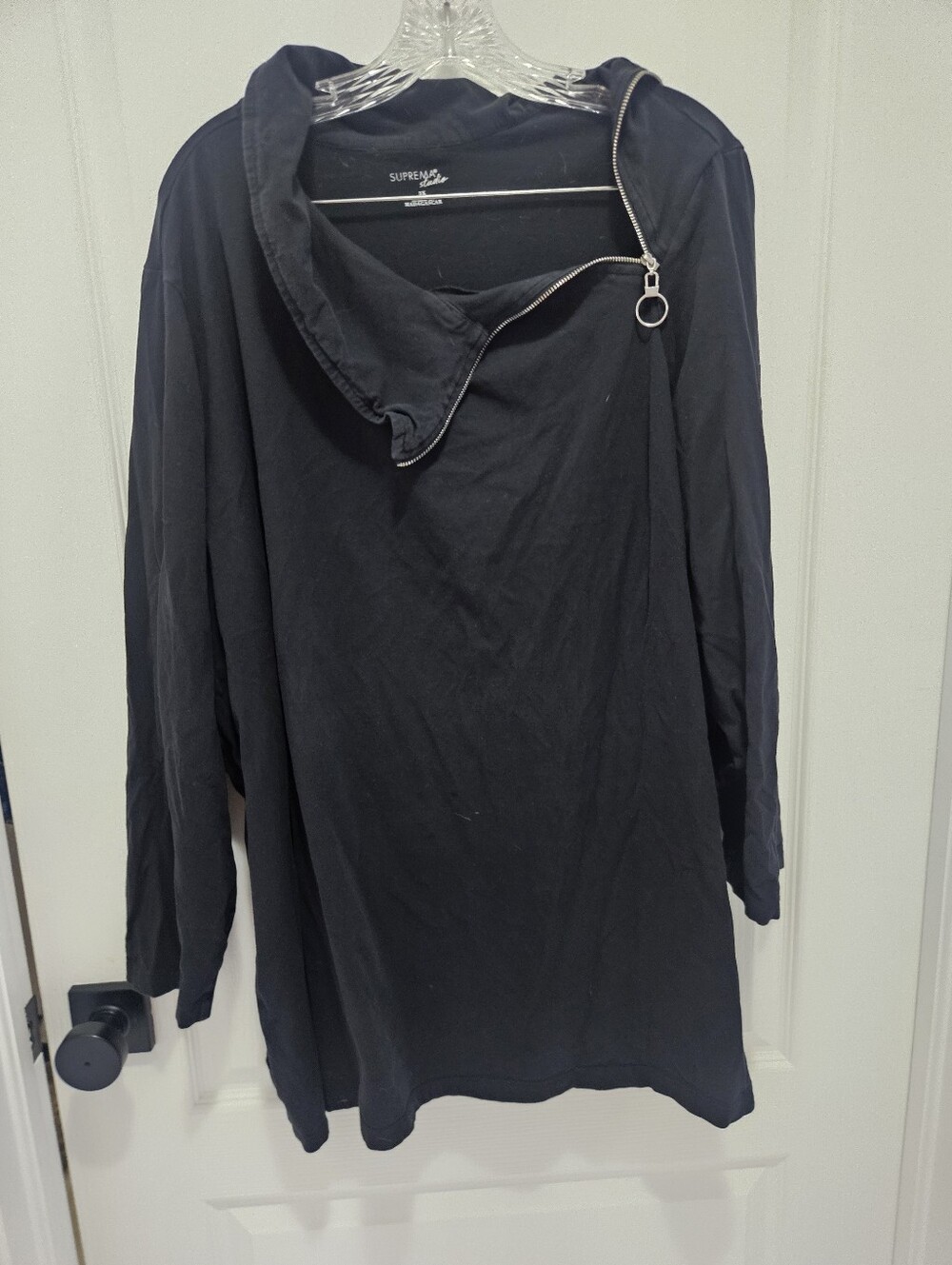 Catherines Suprema Studio Zip Neck Tunic Black 4xl